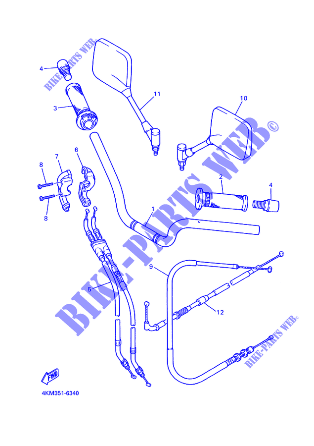 HANDLEBAR & CABLES for Yamaha XJS 900 DIVERSION 2001