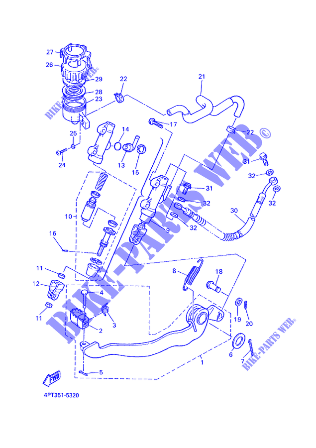 REAR BRAKE MASTER CYLINDER for Yamaha XT600E 2000