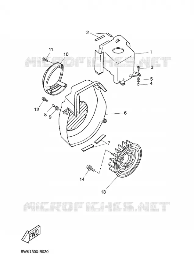 AIR SHROUD & FAN Yamaha SCOOTER 50 2004 ROCKET  CW50RSP POWER ROCKET