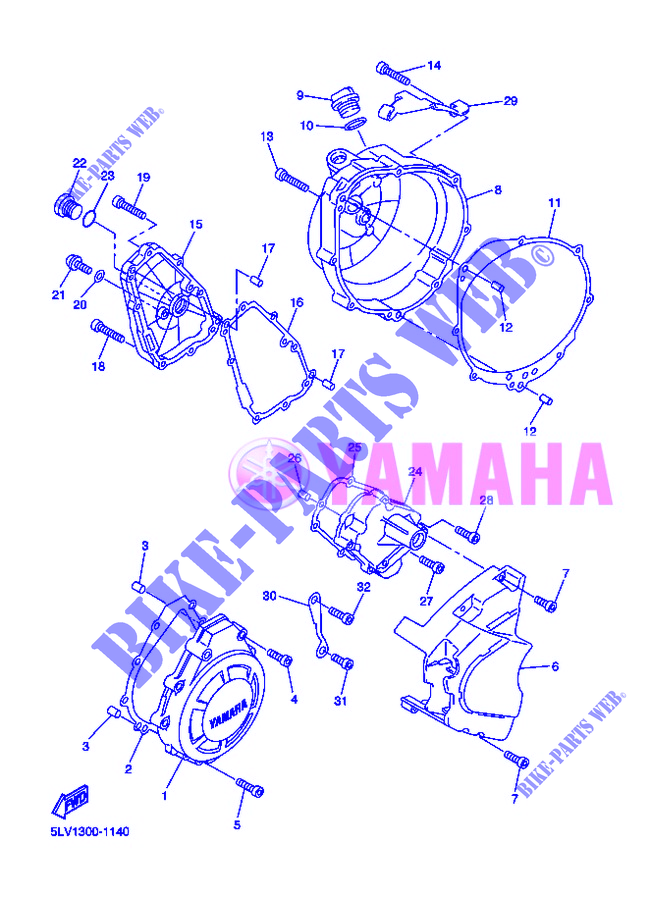 COVER   ENGINE 1 for Yamaha FZS1000 2005
