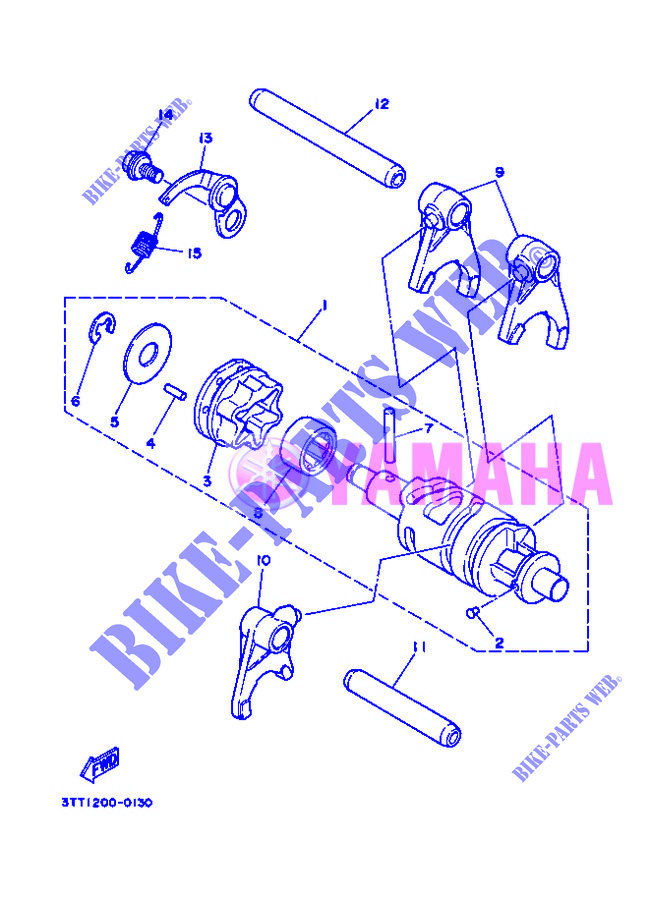 GEAR SHIFT SELECTOR DRUM / FORKS for Yamaha DT125 2008