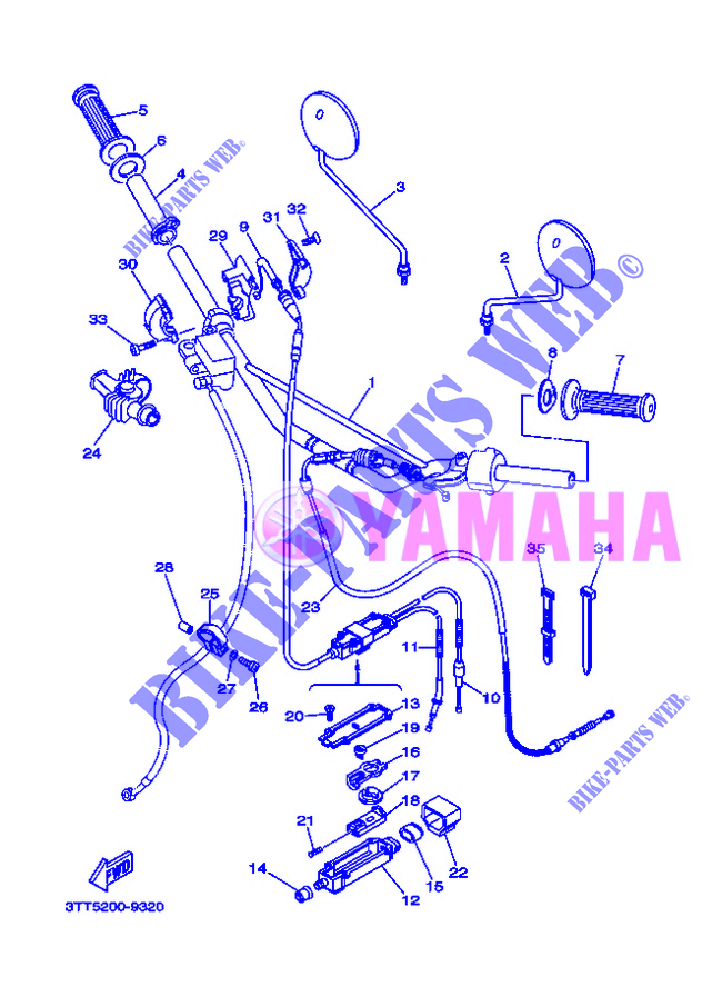 HANDLEBAR & CABLES   FOR DISC BRAKE for Yamaha DT125 2008