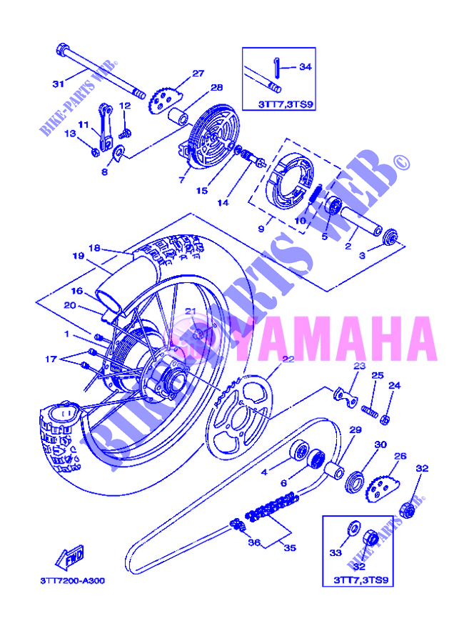 REAR WHEEL for Yamaha DT125 2008