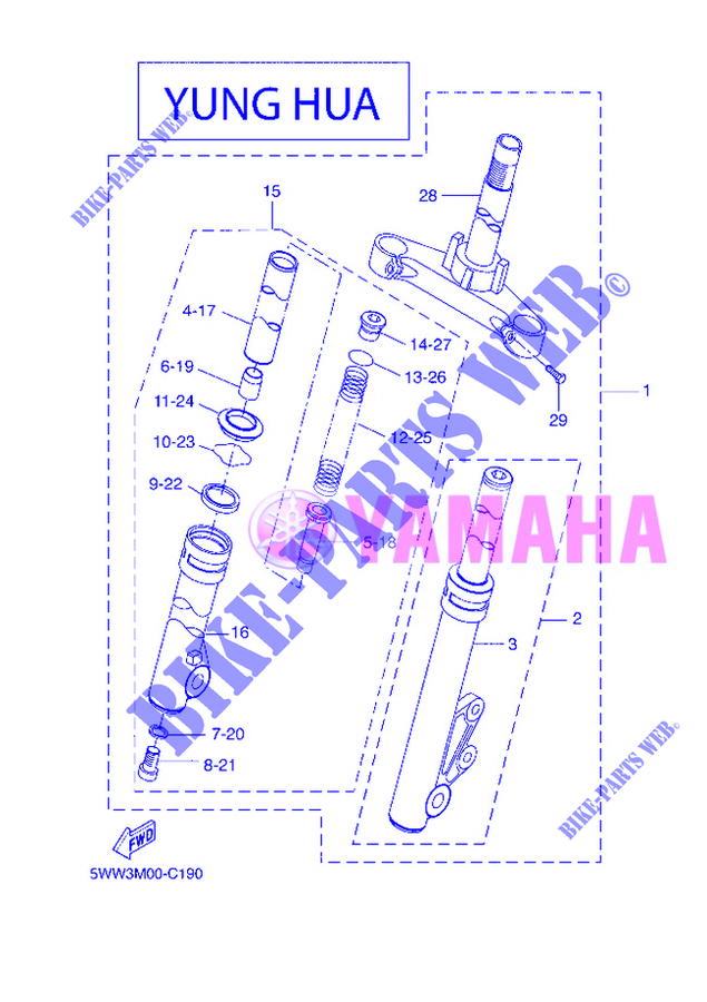 FRONT FORK 2 for Yamaha BOOSTER 12