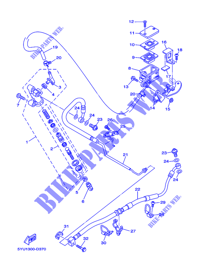 REAR BRAKE MASTER CYLINDER for Yamaha MT01S 2009