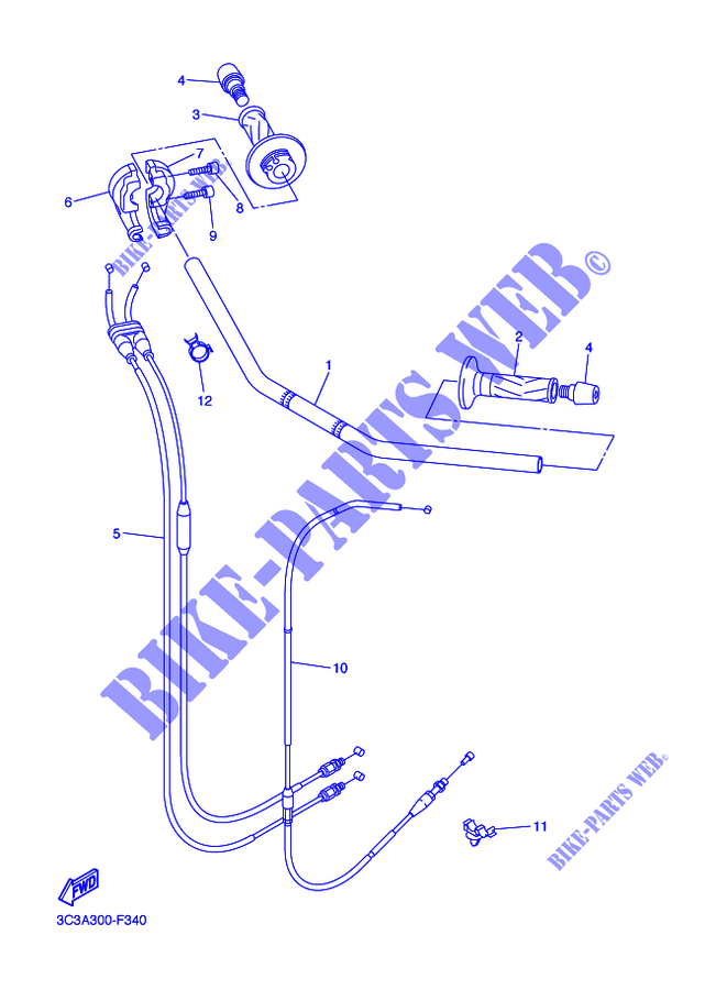 HANDLEBAR & CABLES for Yamaha FZ1S 2009