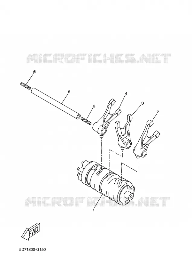 GEAR SHIFT SELECTOR DRUM / FORKS Yamaha MOTO 125 2009 WR-X  WR125X
