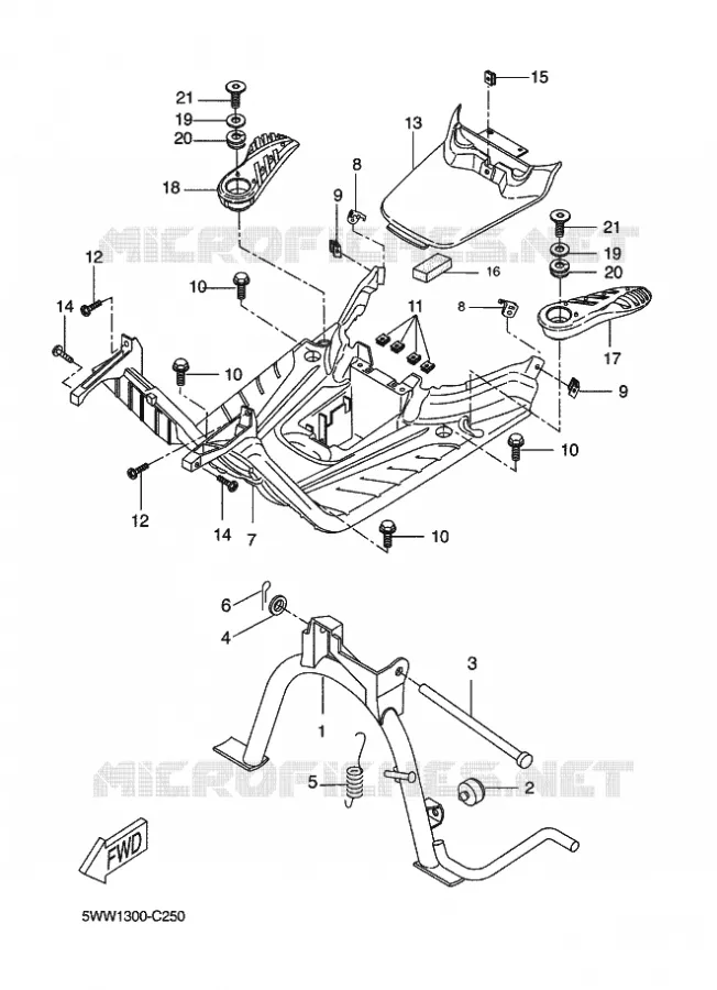 STAND / FOOTREST Yamaha SCOOTER 50 2009 BOOSTER  CW50N