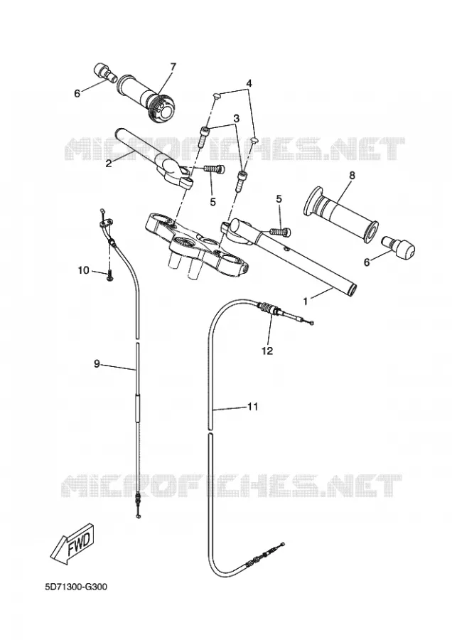 HANDLEBAR & CABLES Yamaha MOTO 125 2009 R125  YZF-R125