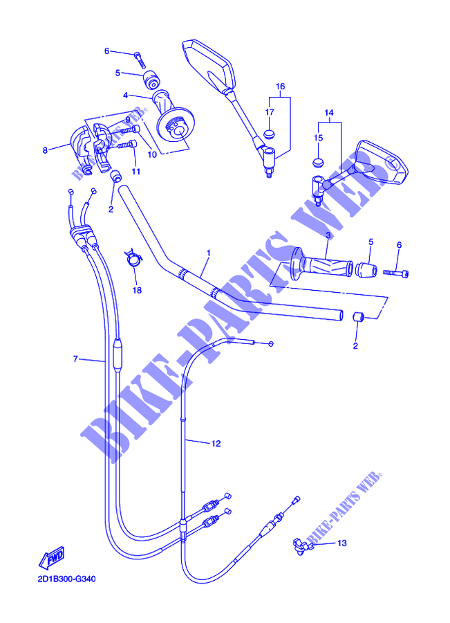 HANDLEBAR & CABLES for Yamaha FZ1 N 2010