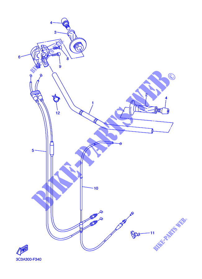 HANDLEBAR & CABLES for Yamaha FZ1 FAZER 2010