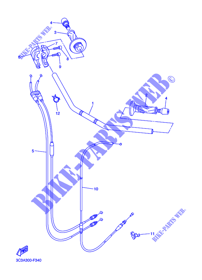 HANDLEBAR & CABLES for Yamaha FZ1 FAZER ABS 2010