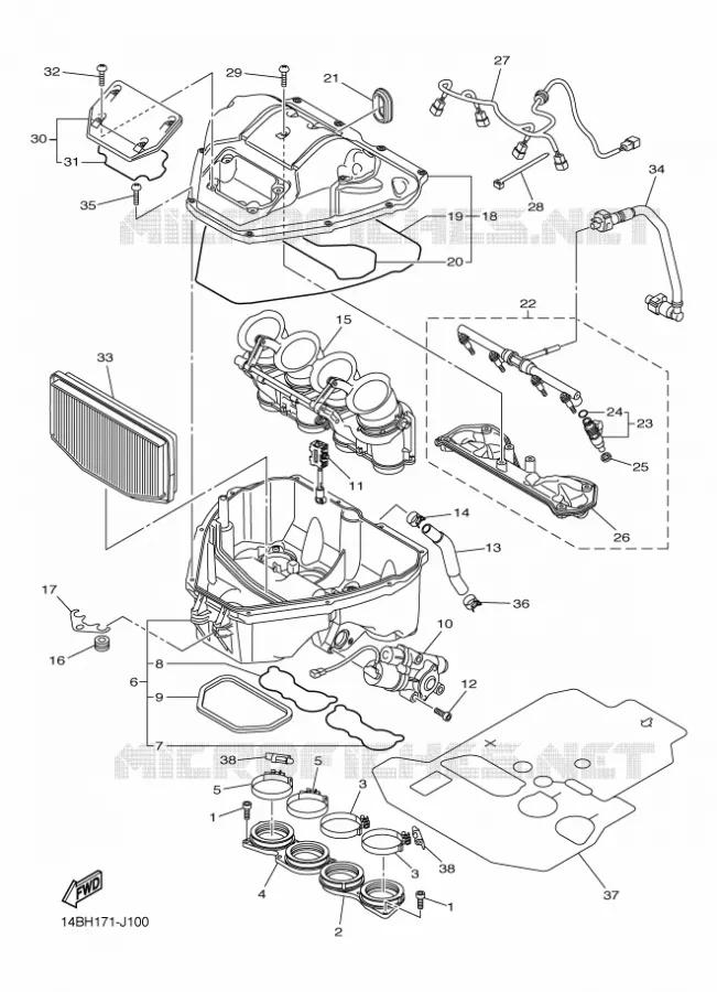 INTAKE Yamaha MOTO 1000 2010 R1  YZF-R1