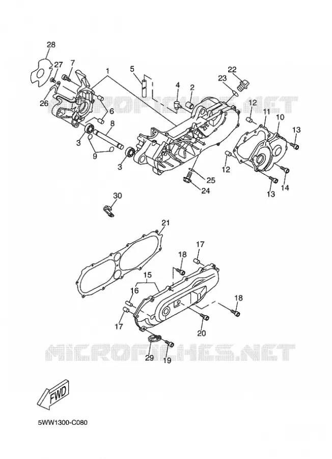 CRANKCASE Yamaha SCOOTER 50 2011 BOOSTER  CW50N