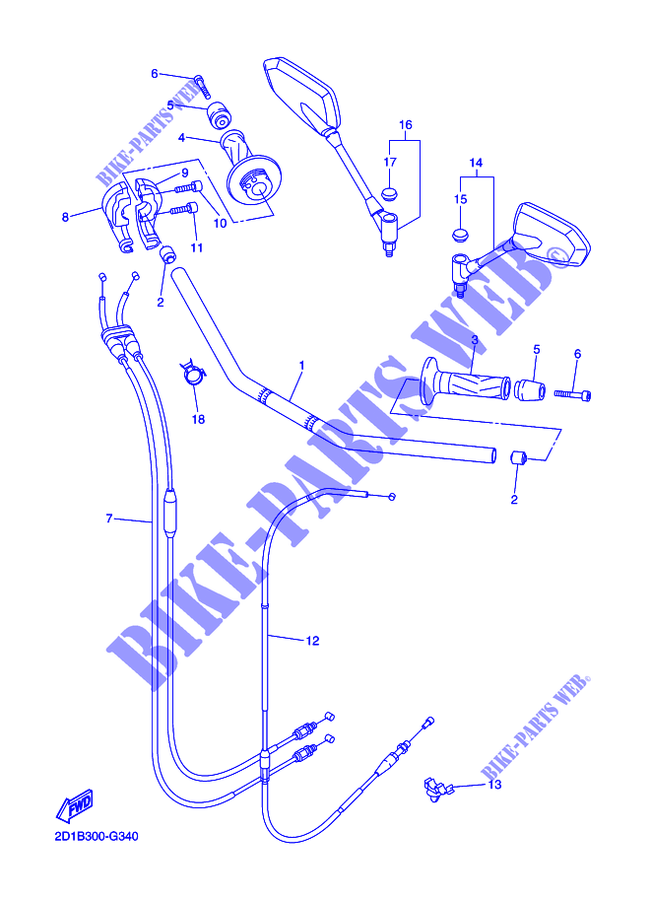 HANDLEBAR & CABLES for Yamaha FZ1N 2011