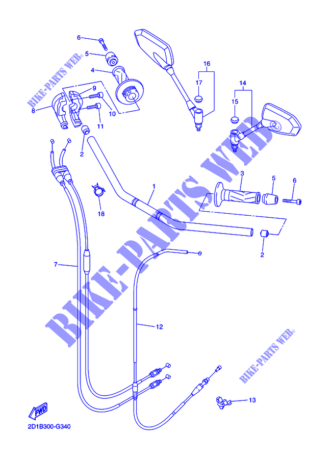 HANDLEBAR & CABLES for Yamaha FZ1NA 2011
