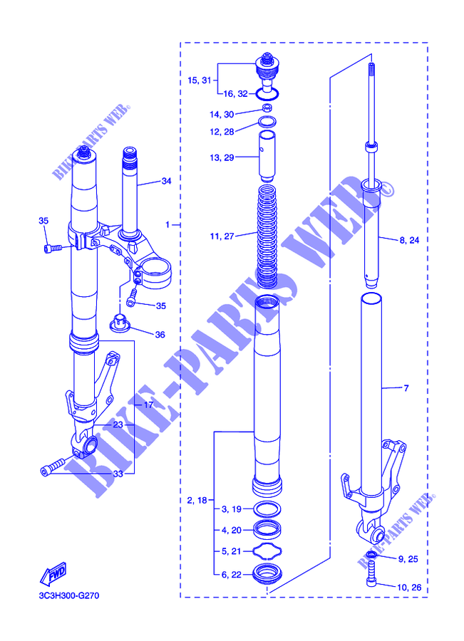 FRONT FORK for Yamaha FZ1S 2011