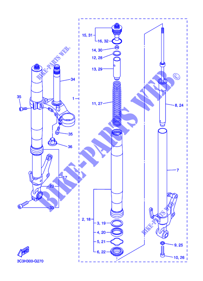 FRONT FORK for Yamaha FZ1S 2011