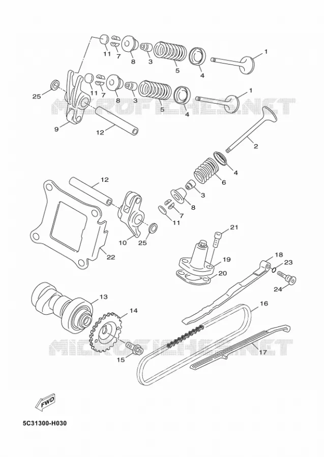 VALVE Yamaha SCOOTER 50 2011 NEOS 4T  YN50F NEO'S