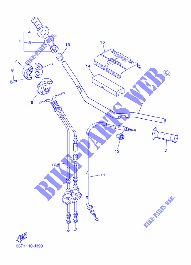 HANDLEBAR & CABLES for Yamaha YZ450F 2011