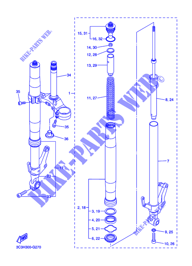 FRONT FORK for Yamaha FZ1S 2012
