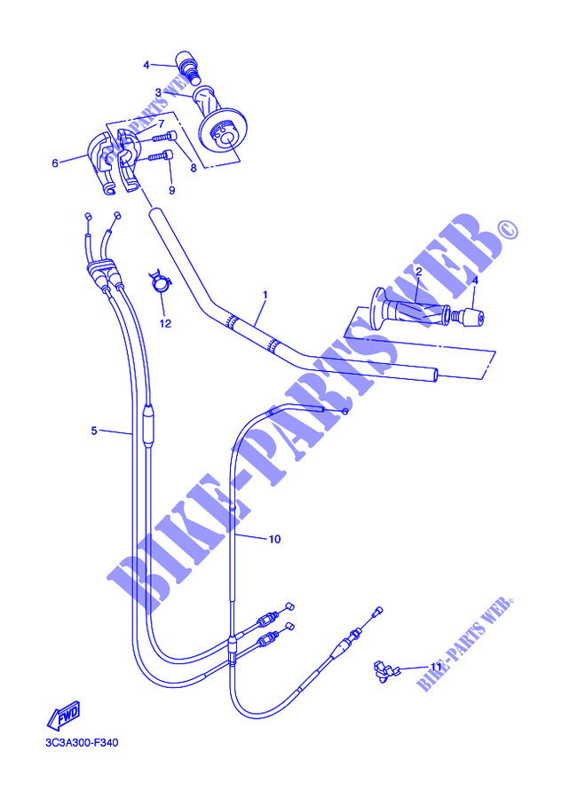 HANDLEBAR & CABLES for Yamaha FZ1SA 2012