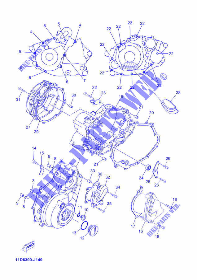 COVER   ENGINE 1 for Yamaha XT660Z 2012