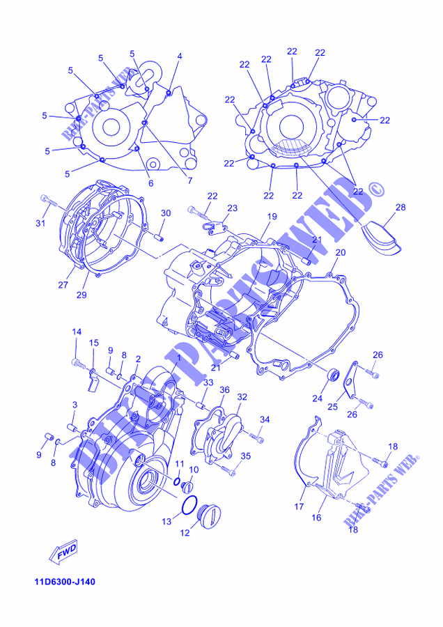 COVER   ENGINE 1 for Yamaha XT660ZA 2012