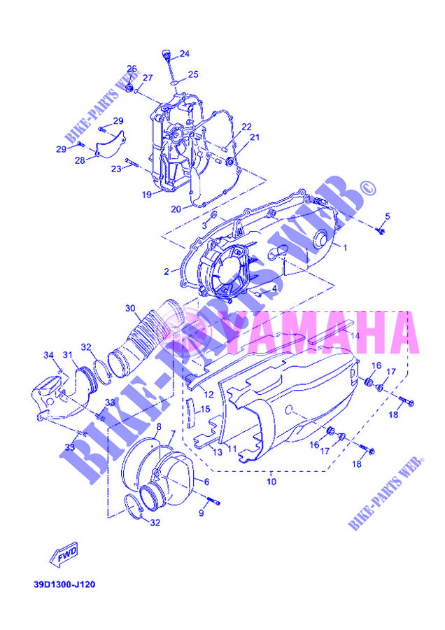 COVER   ENGINE 1 for Yamaha YP125R 2012