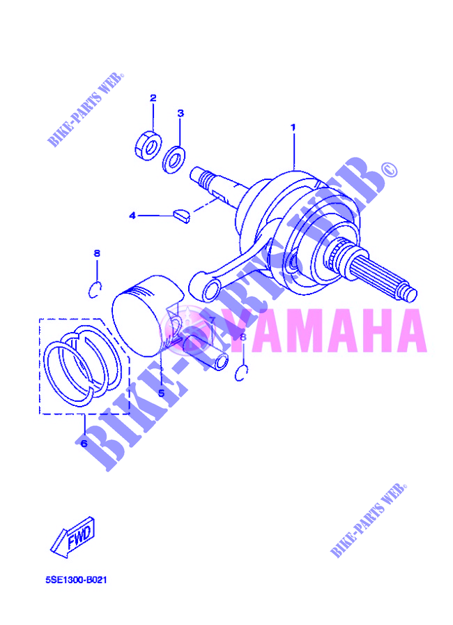 CRANKSHAFT / PISTON for Yamaha YP250R 2012