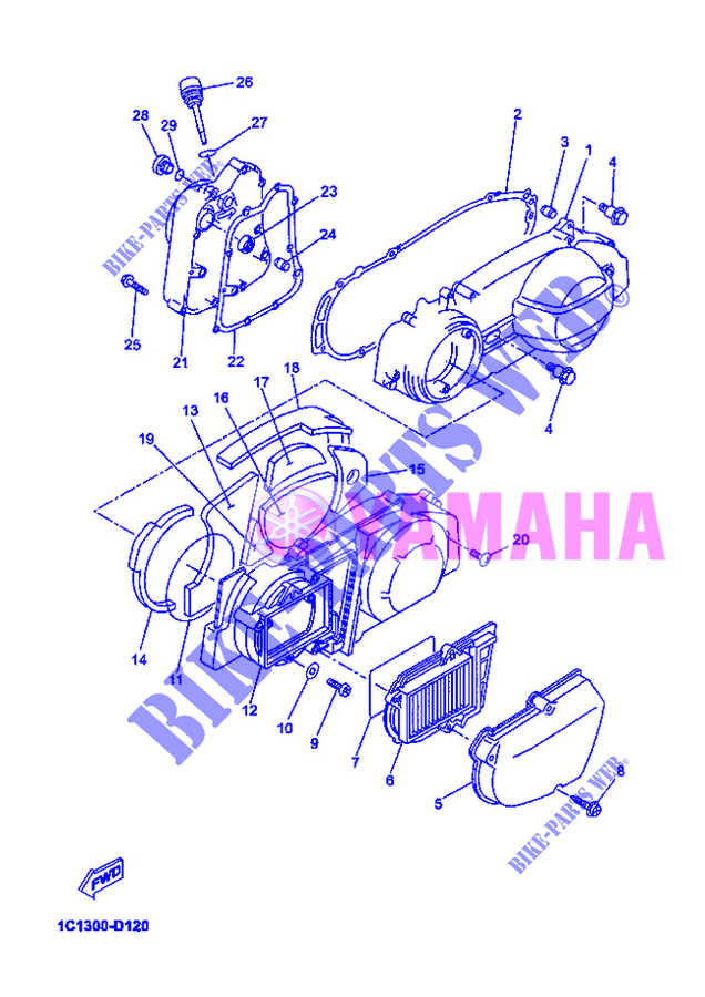 COVER   ENGINE 1 for Yamaha YP250R  2012