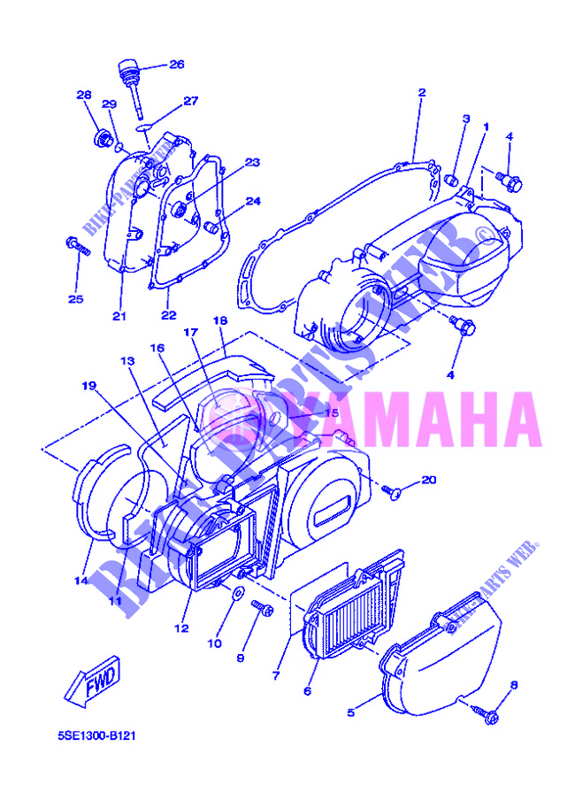 COVER   ENGINE 1 for Yamaha YP250RA 2012