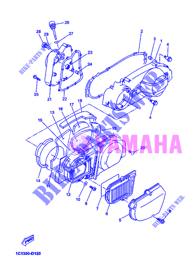 COVER   ENGINE 1 for Yamaha YP250RA  2012