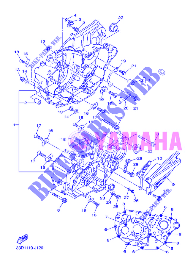 CRANKCASE for Yamaha YZ450F 2012
