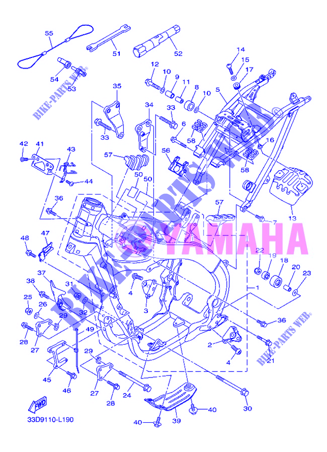 FRAME for Yamaha YZ450F 2012