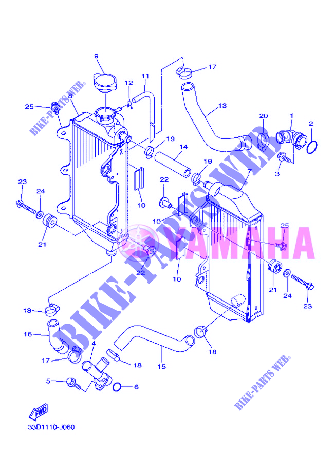 RADIATOR / HOSES for Yamaha YZ450F 2012