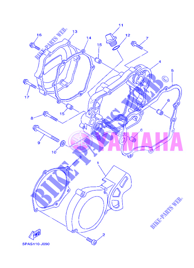COVER   ENGINE 1 for Yamaha YZ85 2012