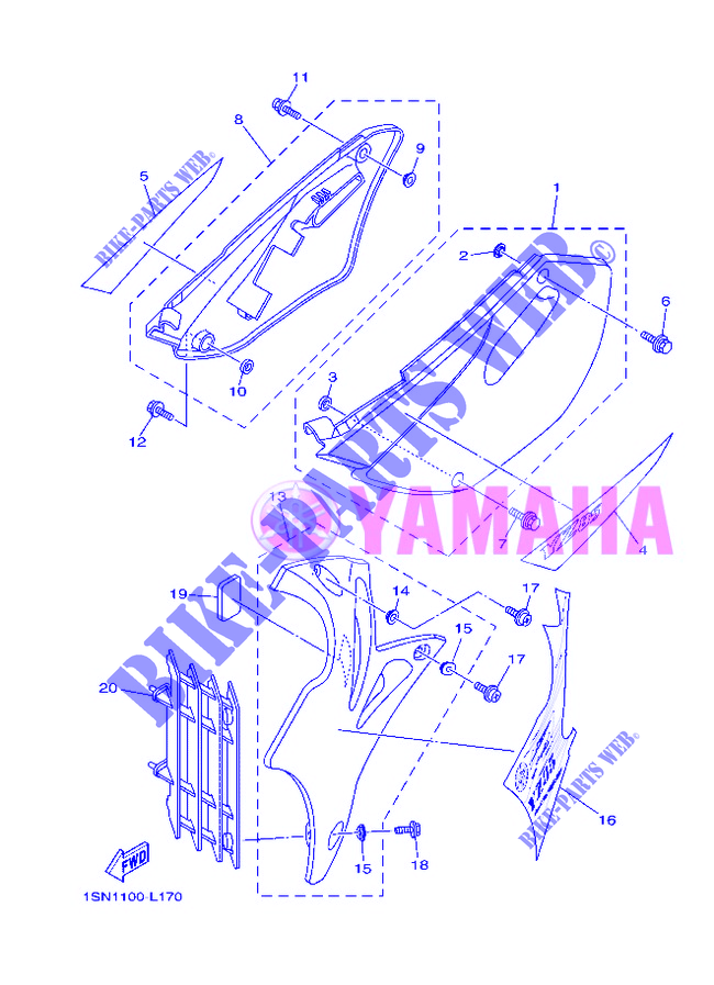 SIDE COVER for Yamaha YZ85 2012