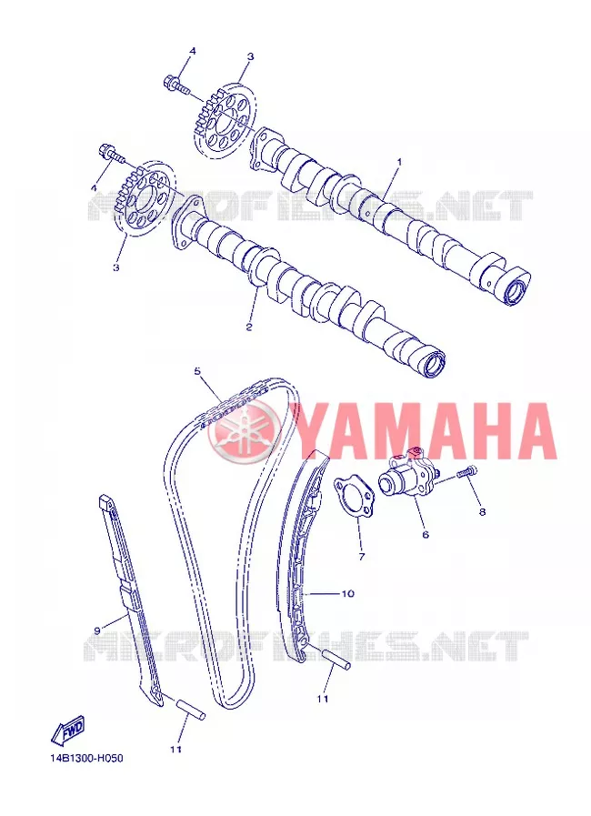 CAMSHAFT / TIMING CHAIN Yamaha MOTO 1000 2012 R1  YZF-R1