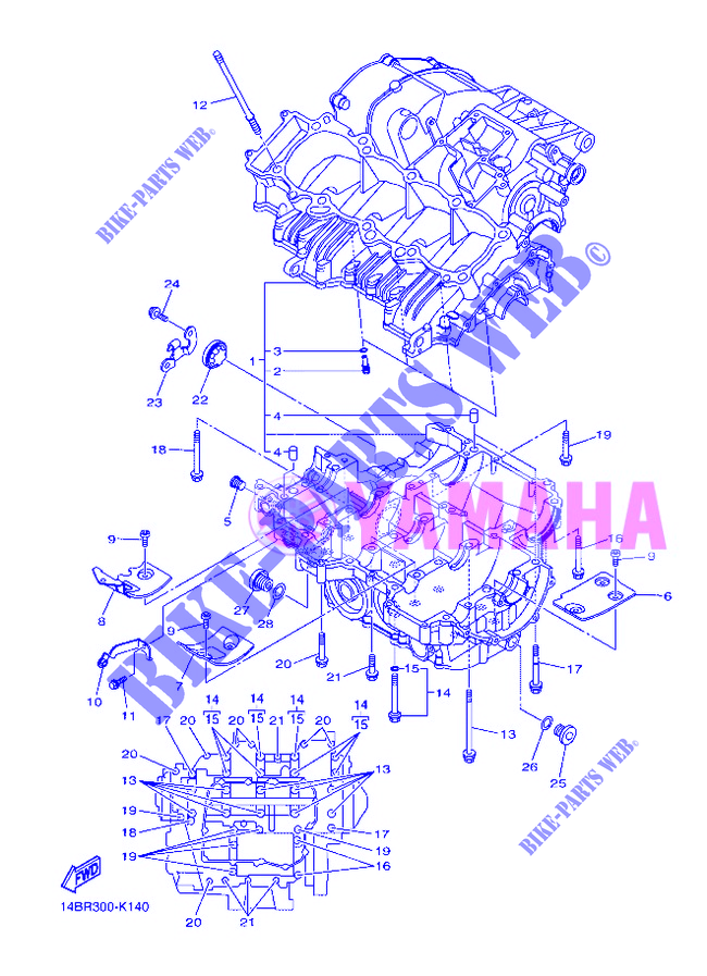CRANKCASE for Yamaha YZF-R1 2012