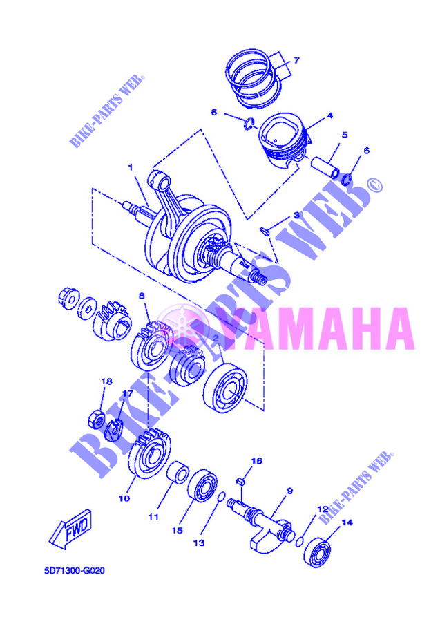 CRANKSHAFT / PISTON for Yamaha YZF-R125 2012
