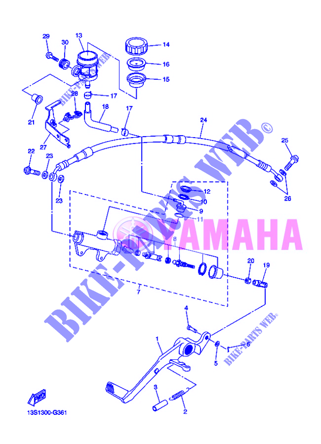 REAR BRAKE MASTER CYLINDER for Yamaha YZF-R6 2012