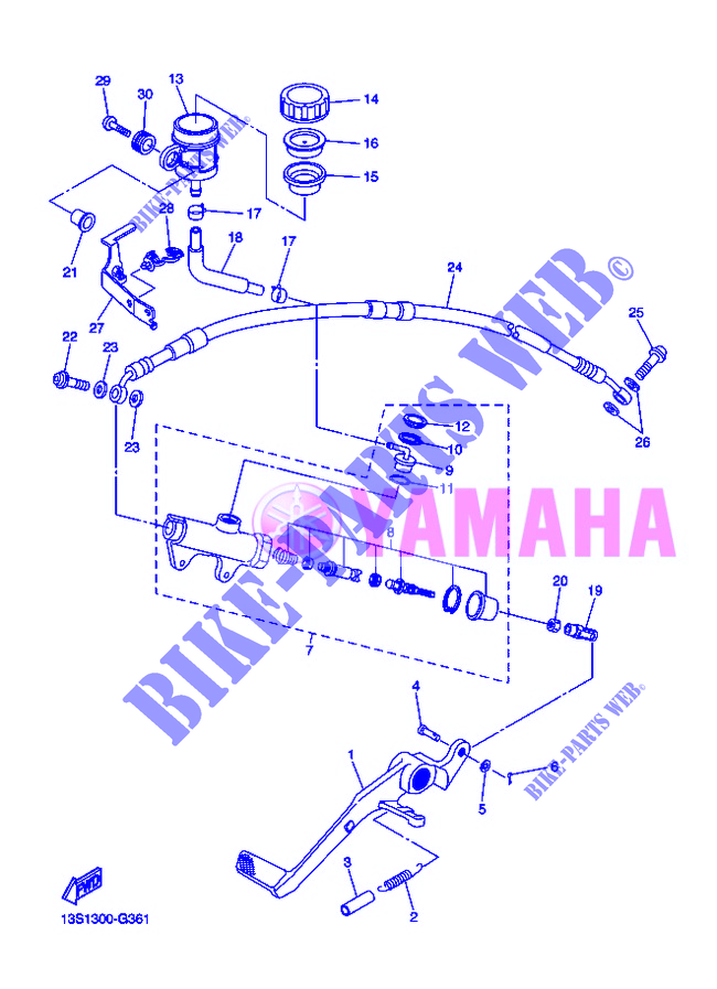 REAR BRAKE MASTER CYLINDER for Yamaha YZF-R6 2012