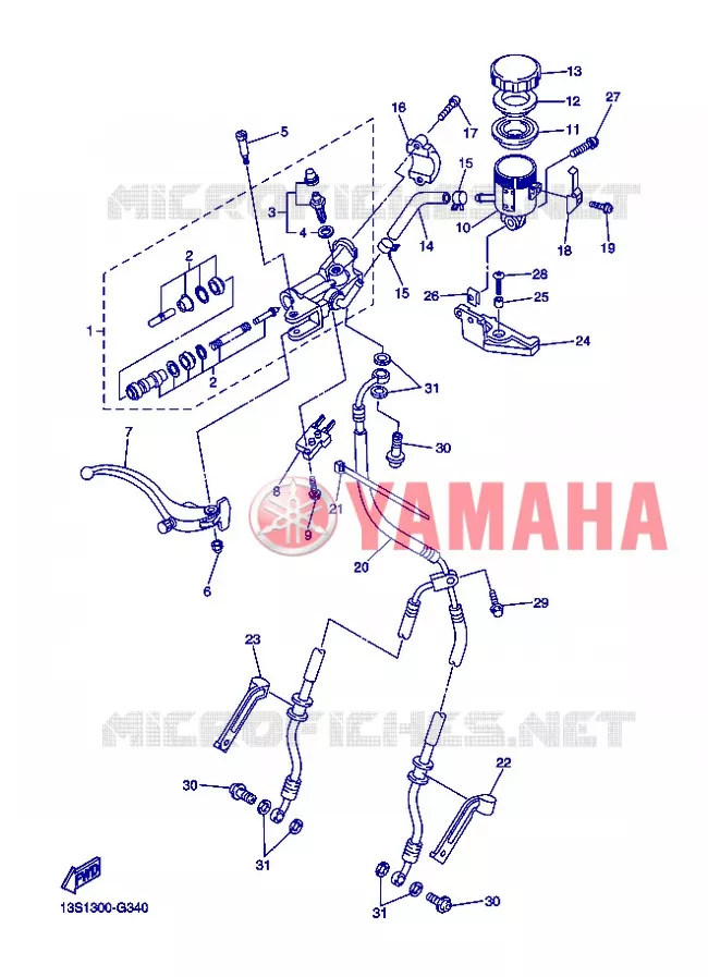 FRONT BRAKE MASTER CYLINDER Yamaha MOTO 600 2012 R6  YZF-R6