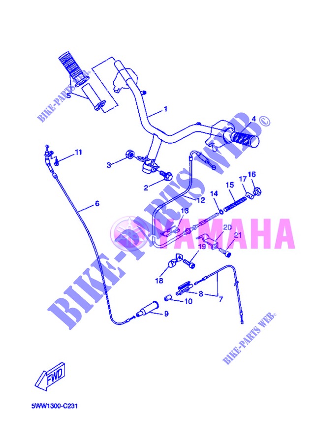 HANDLEBAR & CABLES for Yamaha BOOSTER SPIRIT 2013