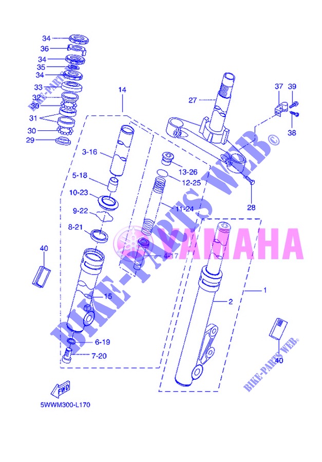 FRONT FORK for Yamaha CW50 2013