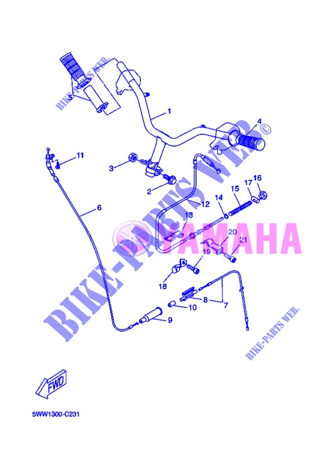 HANDLEBAR & CABLES for Yamaha CW50 2013