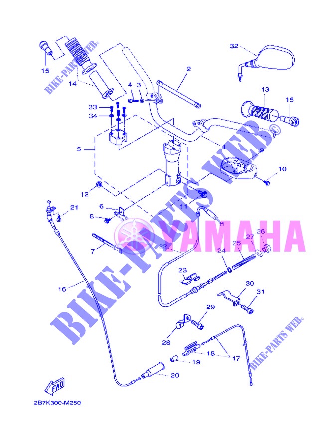 HANDLEBAR & CABLES for Yamaha BOOSTER NAKED 2013
