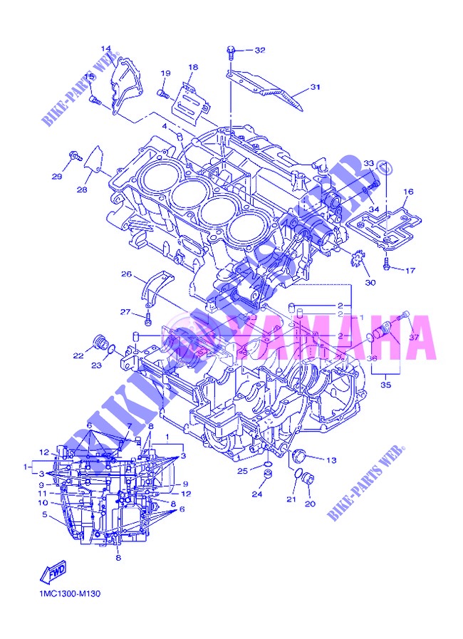 CRANKCASE for Yamaha FJR1300A 2013