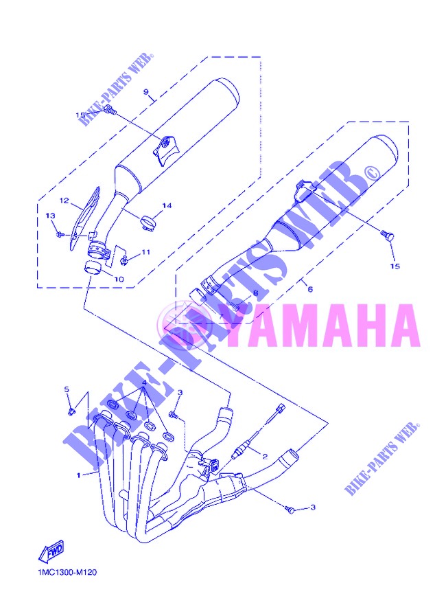 EXHAUST for Yamaha FJR1300A 2013